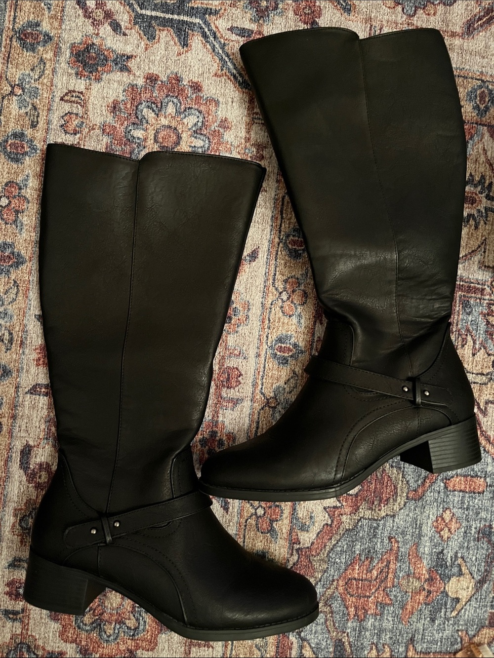 Hawkwell Wide-Calf Double-Zip Boots in BLACK women’s size 11